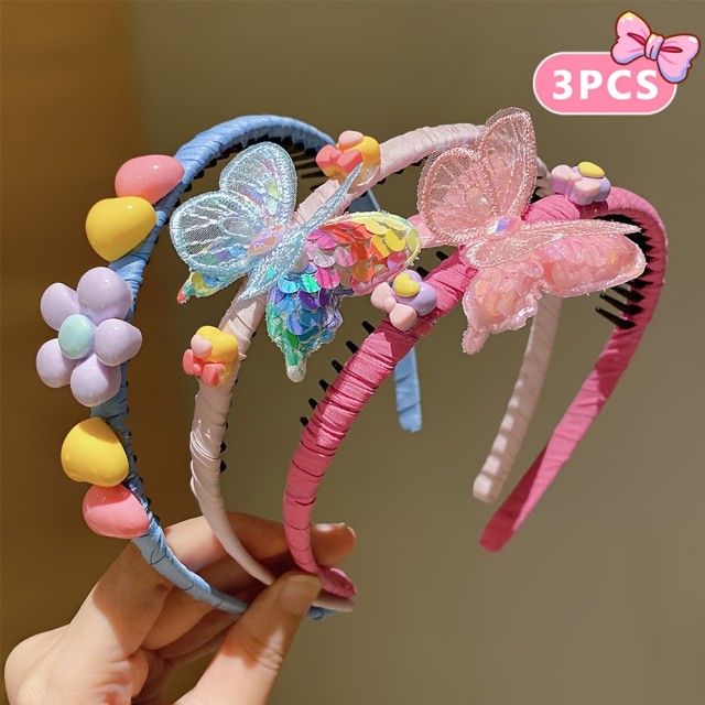 Komplet 3 prikupnih obročkov za lase za punčko