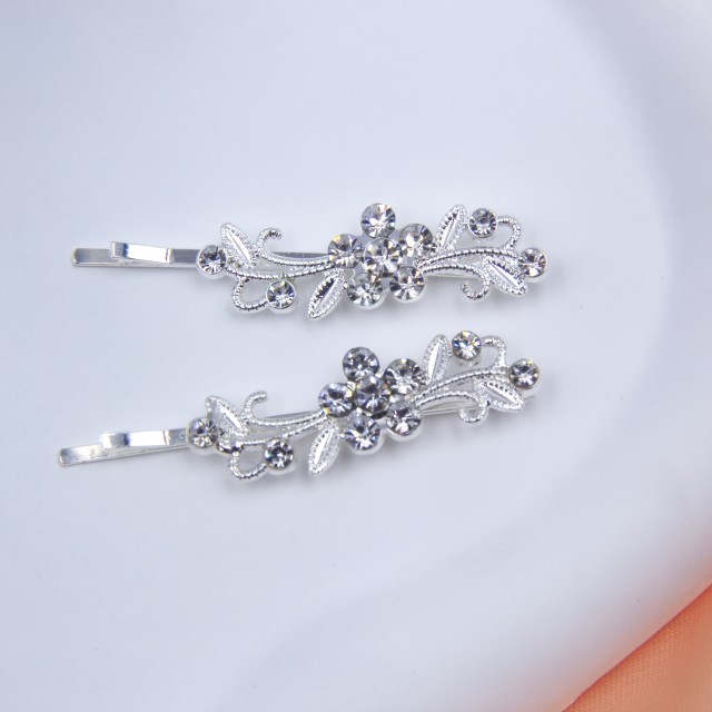 Elegantne sponke za lase s kristalčki – set 2 kosov