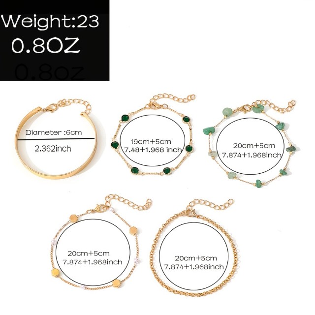 5 delni komplet zapestnic v poletnem slogu