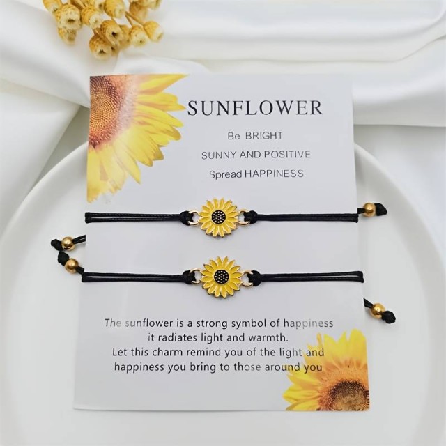 Komplet 2 zapestnic s posvetilom, sončnice