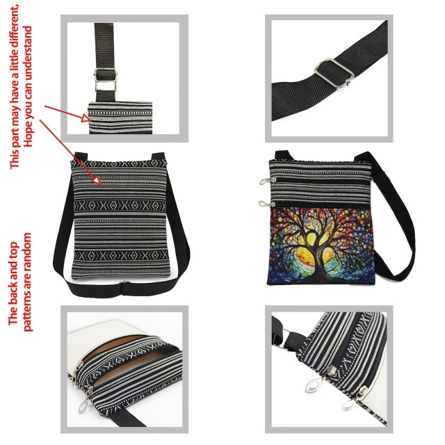 Majhna boho torbica s potiskom drevesa 