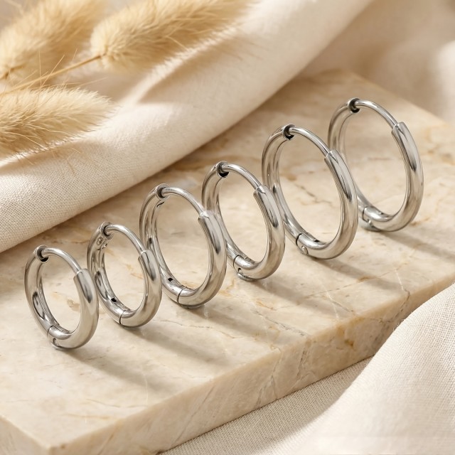 Komplet 3 parov okroglih uhanov