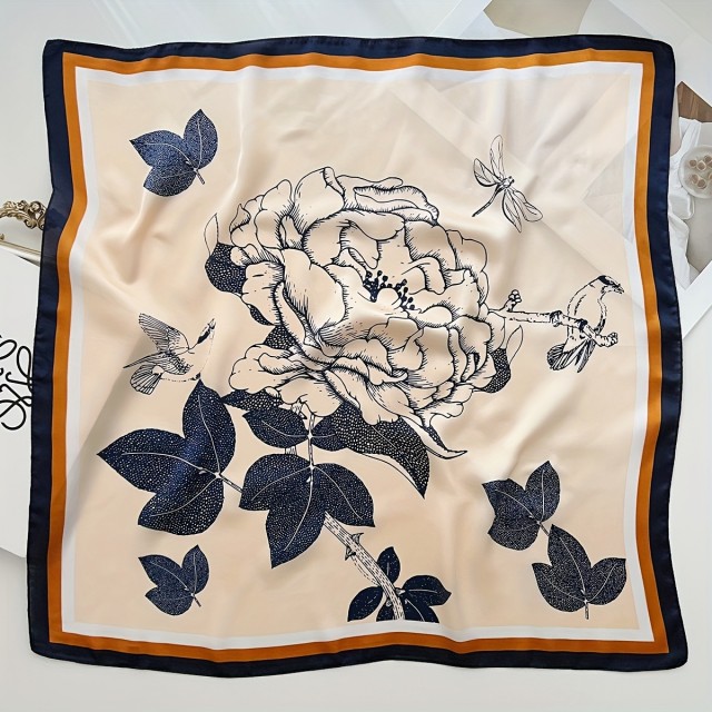 Elegantna ženska kvadratna ruta modro oranžne barve