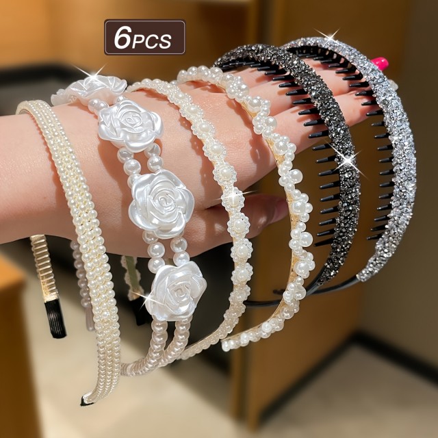 Komplet 6 elegantnih obročkov za lase 