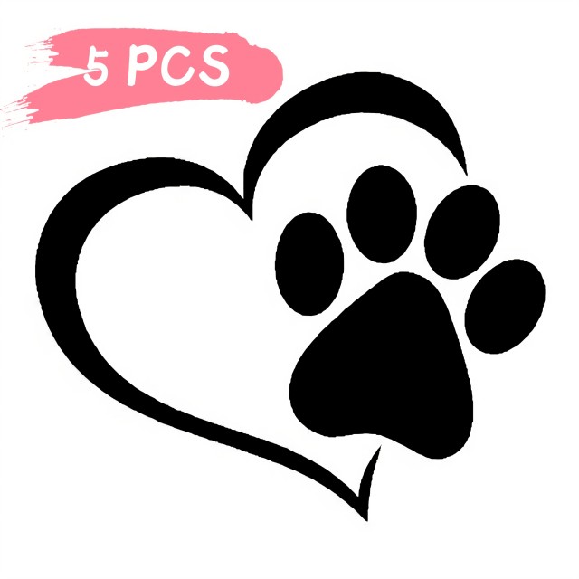 Komplet začasnih tatu nalepk s tačko in srcem