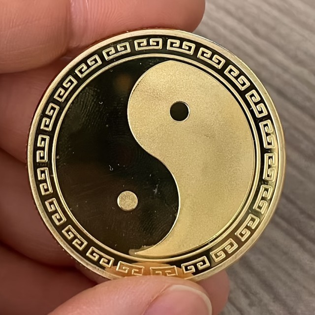 Spominski srečni kovanec Lucky Dragon & Jing Jang 