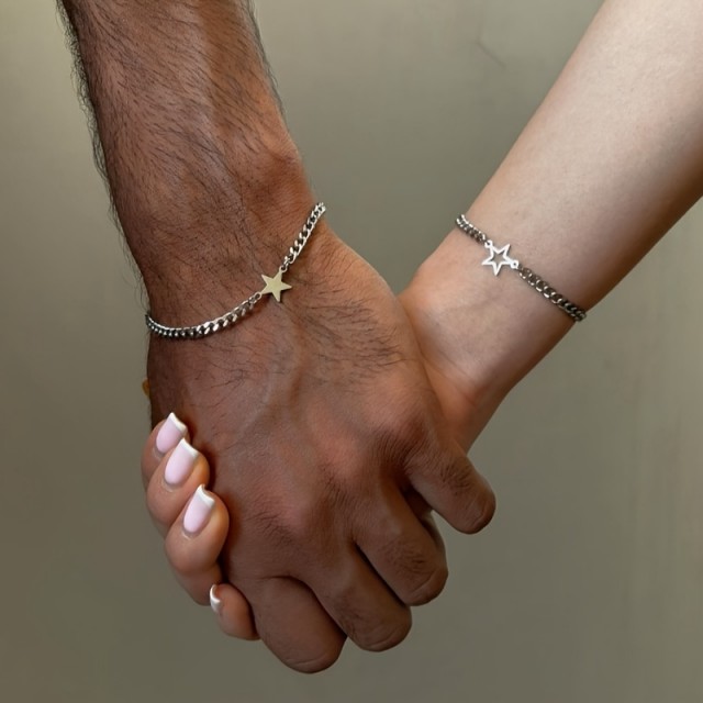 Zapestnici za pare z zvezdami iz nerjavečega jekla