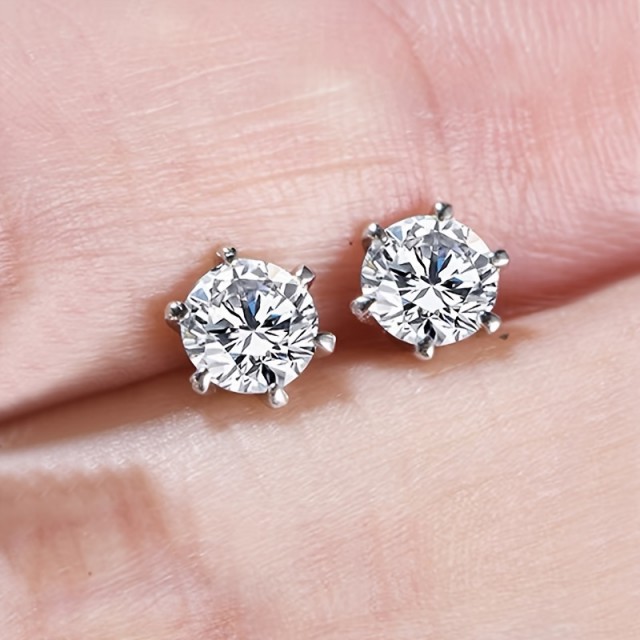 Moški bleščeči uhani s cirkoni nerjaveče jeklo