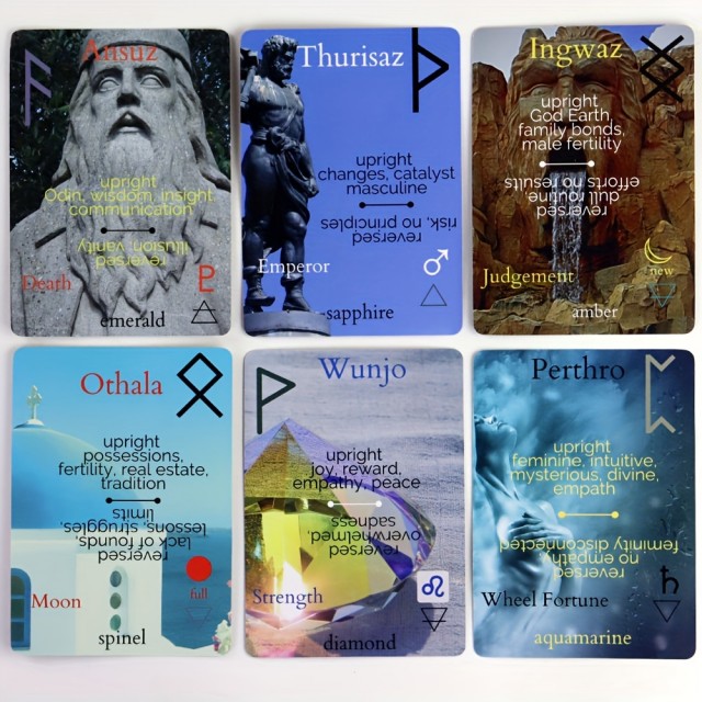 Mistični komplet kart z runami