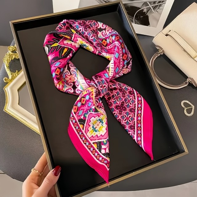 Čudovita pink ruta z etno potiskom