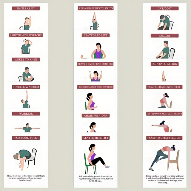 Set kart z navodili za jogo na stolu