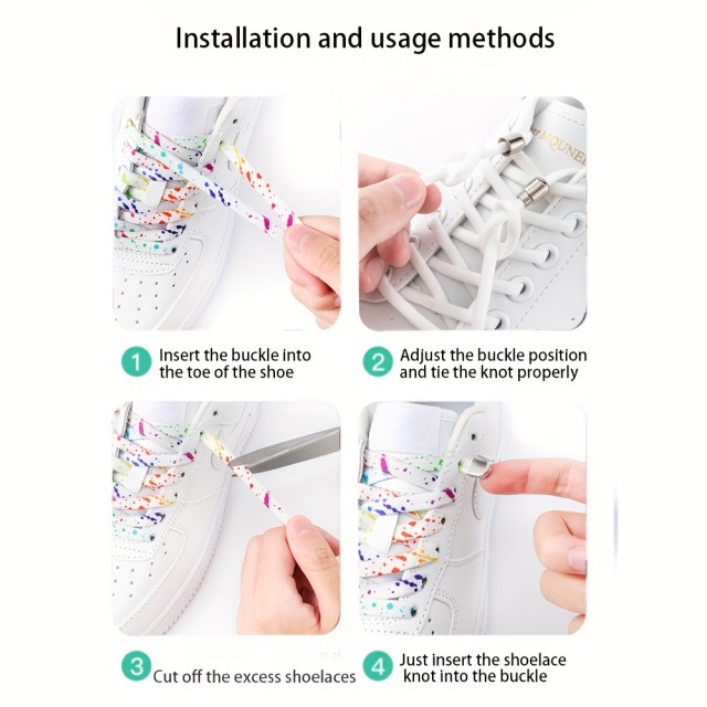 Elastične športne vezalke z barvnim potiskom – 100–105 cm