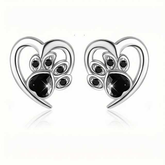 Modni ljubki uhani v obliki srca s tačko 3 barve