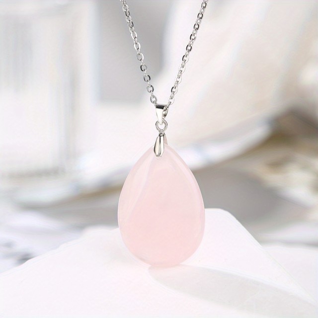Ogrlica z obeskom v obliki solze iz naravnega kamna