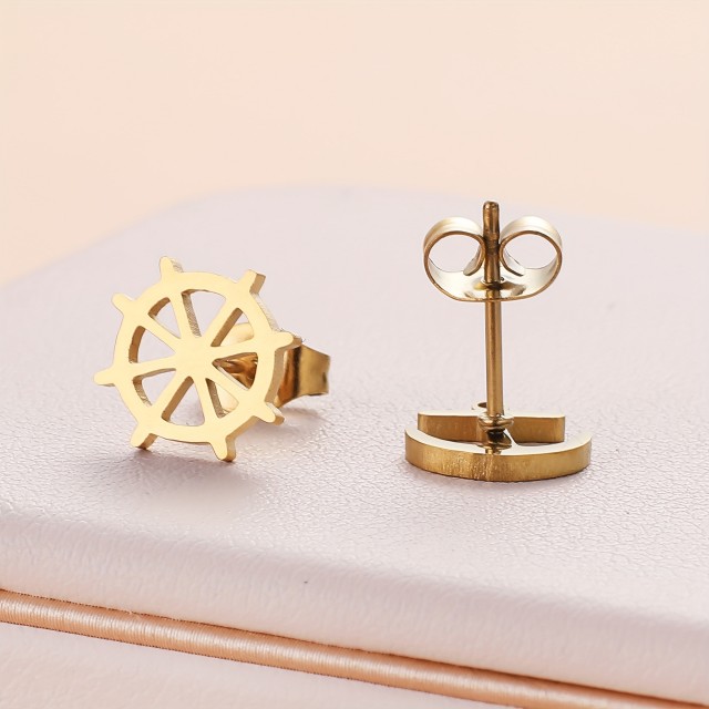 Elegantni vtični uhani s sidrom 2 barvi