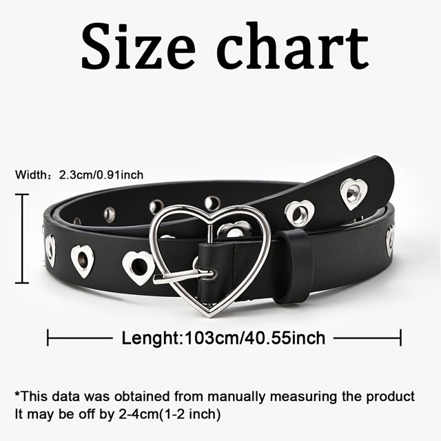 Ženski modni pas s srcem v 2 barvah