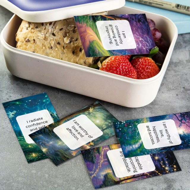 Komplet 60 motivacijskih kart - Citati z Nočnim Gozdnim Dizajnom