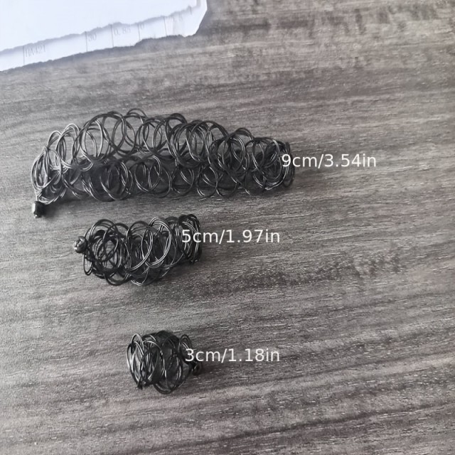 3 delni retro komplet pletena ogrlica, zapestnica in prstan 