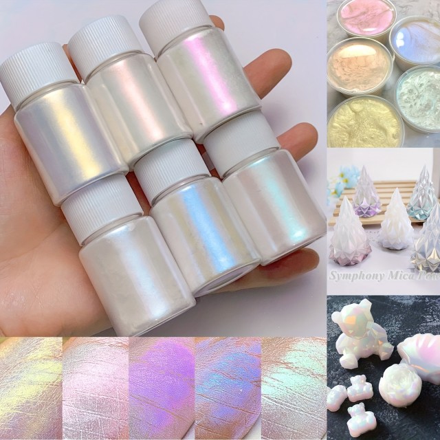 Biserni mica pigment v prahu za izdelavo sveč in mil - komplet 6 stekleničk