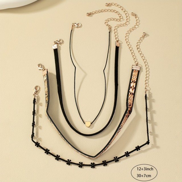 Komplet 4 choker ogrlic