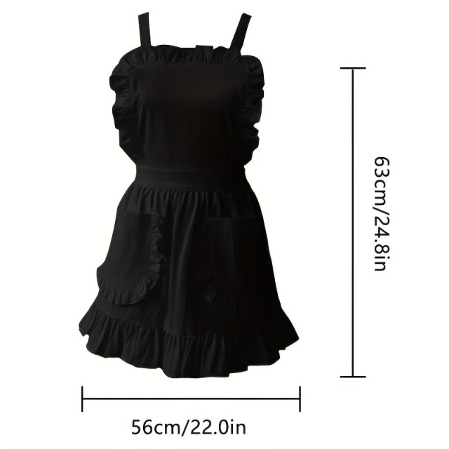 Dolg predpasnik z nabranim robom in dvema žepoma 