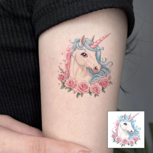 Komplet tattoo nalepk samorogi vodoodporne