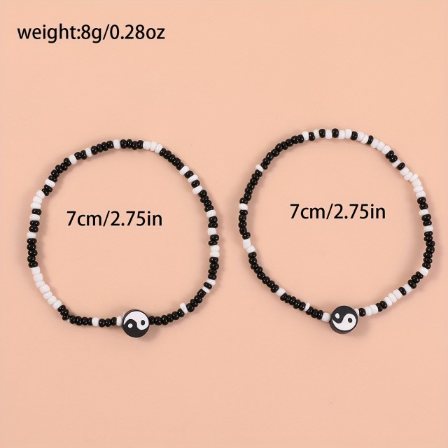 Komplet 2 zapestnic za nogo  Yin Yang 