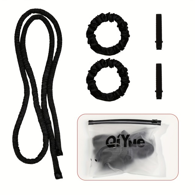 4 delni komplet za kodranje las v črni barvi 