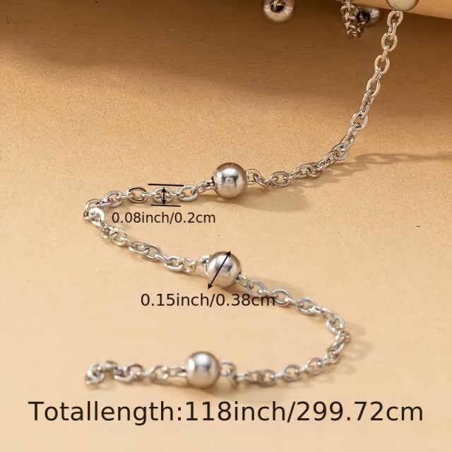 Verižica s kroglicami za izdelavo nakita – 1 m (srebrna ali zlata)