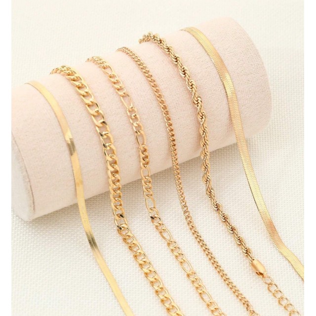 6 delni komplet zapestnic v zlati barvi