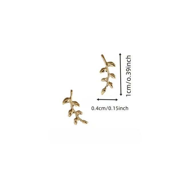 Mini vtični uhani v obliki listkov