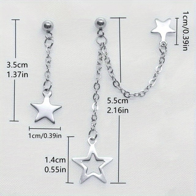 Elegantni uhan z zvezdicami srebrne barve