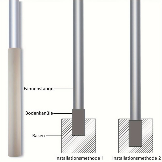 Nastavljiv aluminijast drog za zastave (višina 225–650 cm)