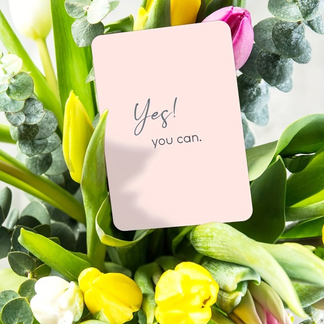 30 kosov Inspiracijskih Kartic z Afirmacijami - Pastelno Rožnate Motivacijske Kartice 