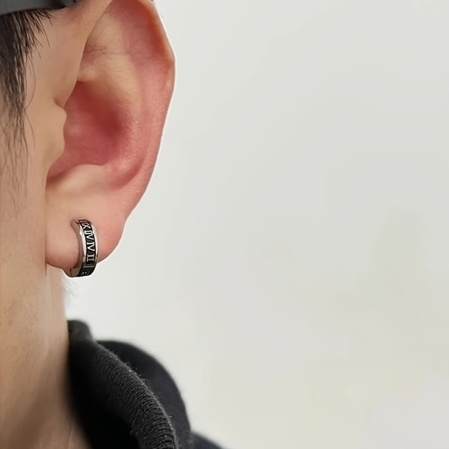 Moški okrogli uhani z rimskimi številkami