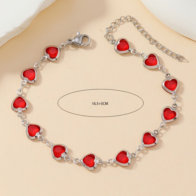 Elegantna zapestnica s srci v modri barvi 