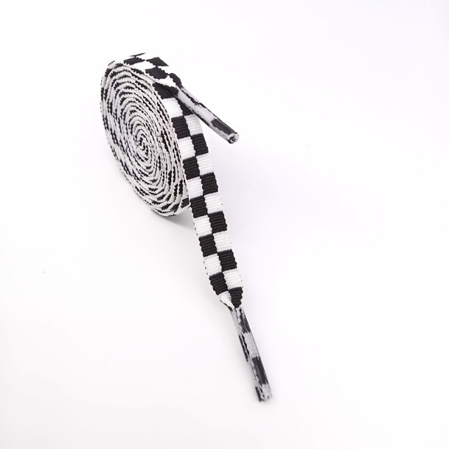 1 par retro šahovskih ravnih vezalk črne ali modre 