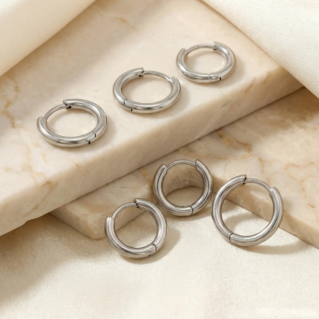 Komplet 3 parov okroglih uhanov