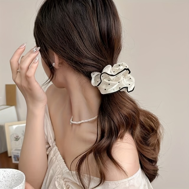 Komplet 3 črno-belih gumic za lase