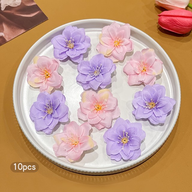 10 kosov sladkih cvetličnih lasnih sponk v roza & vijolični barvi 