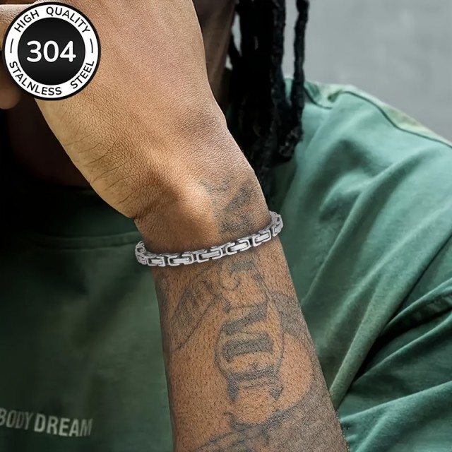 Moška zapestnica – industrijski verižni stil