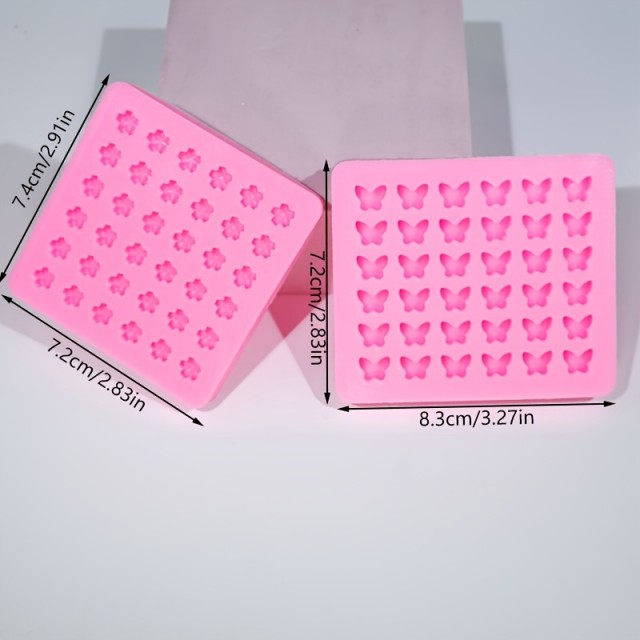 2 kosa silikonskih modelov za DIY obrt v obliki rožic in metuljev