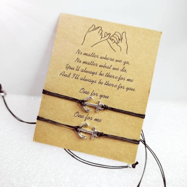 Komplet 2 zapestnic sidro, s posvetilom