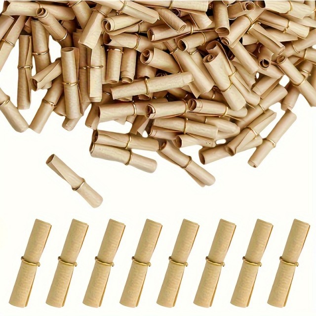 Komplet 50 mini starinskih zvitkov papirja s kovinskimi obročki