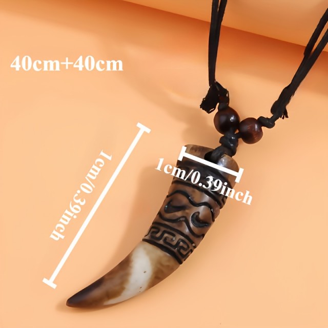 Etno moška verižica z imitacijo zoba