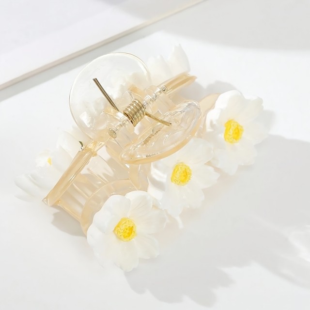 Čudovita plastična sponka za lase s cvetovi marjetic