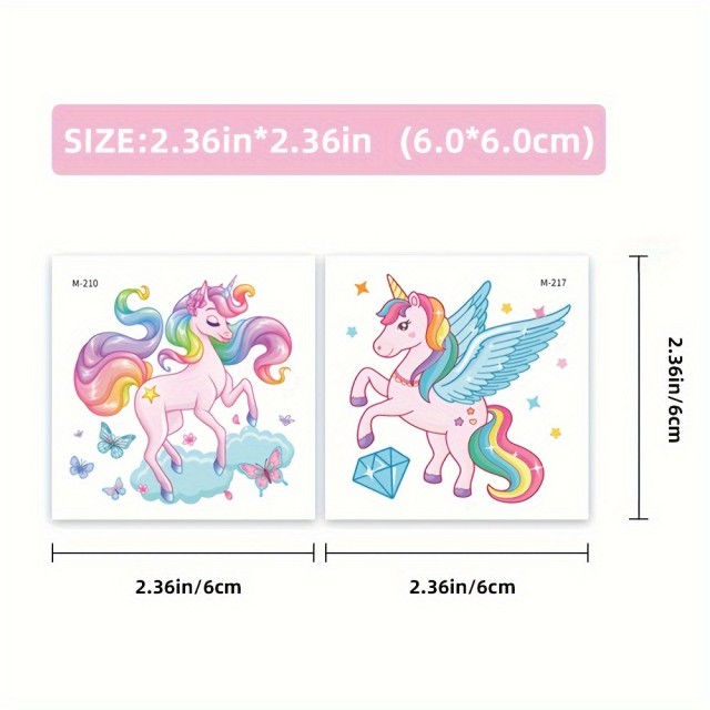 Komplet 20 čarobnih začasnih tatujev samorogi