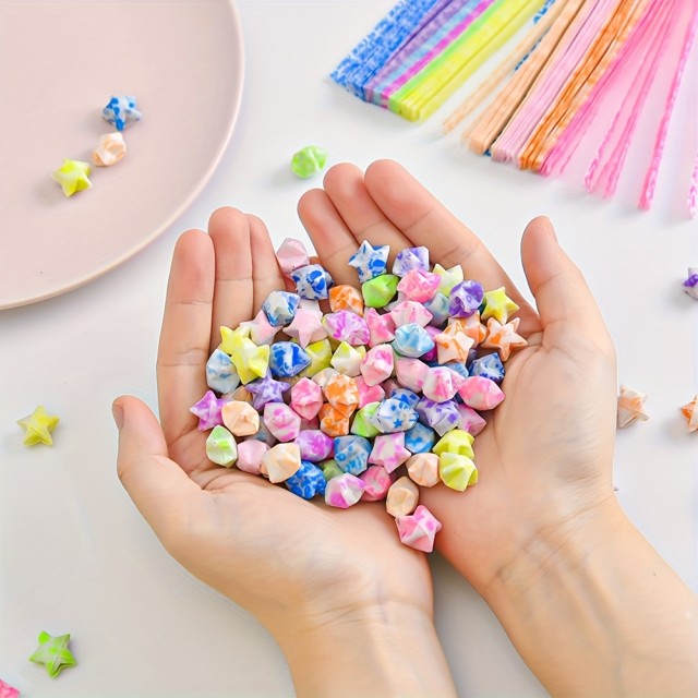 210 kosov svetlečih origami trakov ZVEZDE