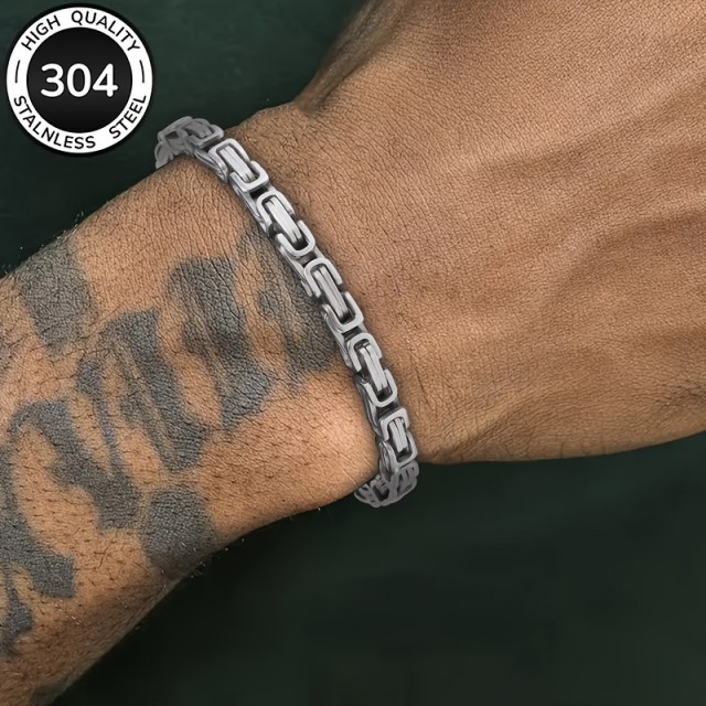 Moška zapestnica – industrijski verižni stil