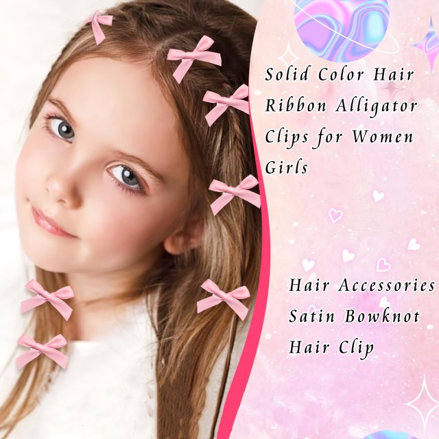 Komplet 30 mini sponk za lase s pentljo 3 barve